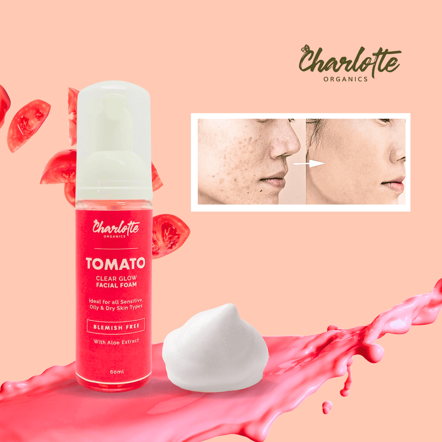 Tomato Clear Glow Facial Foam