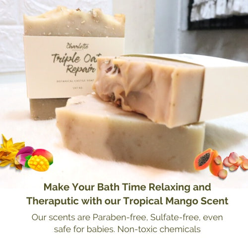 Charlotte Organics Triple Oat Moisturizing Soap Body Bar