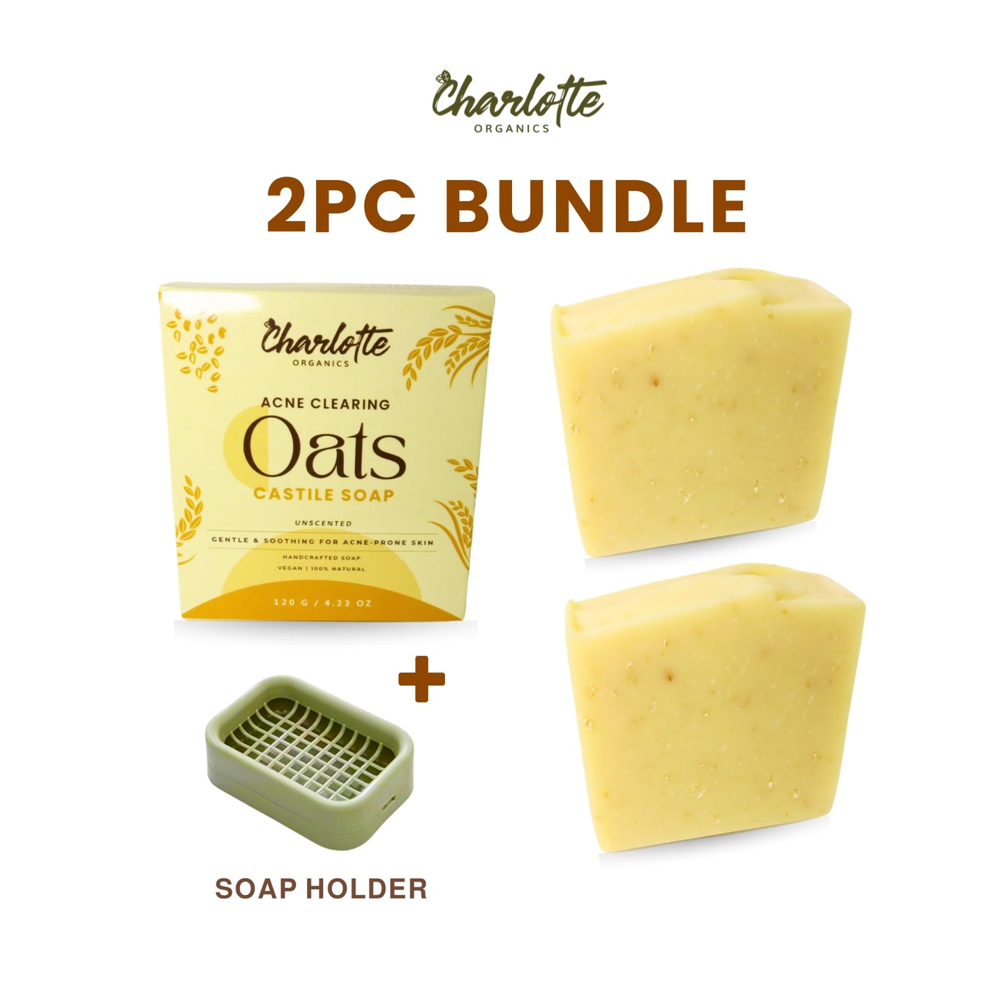 (Set of 2) Charlotte Organics Acne Clear Oats Solution Soap