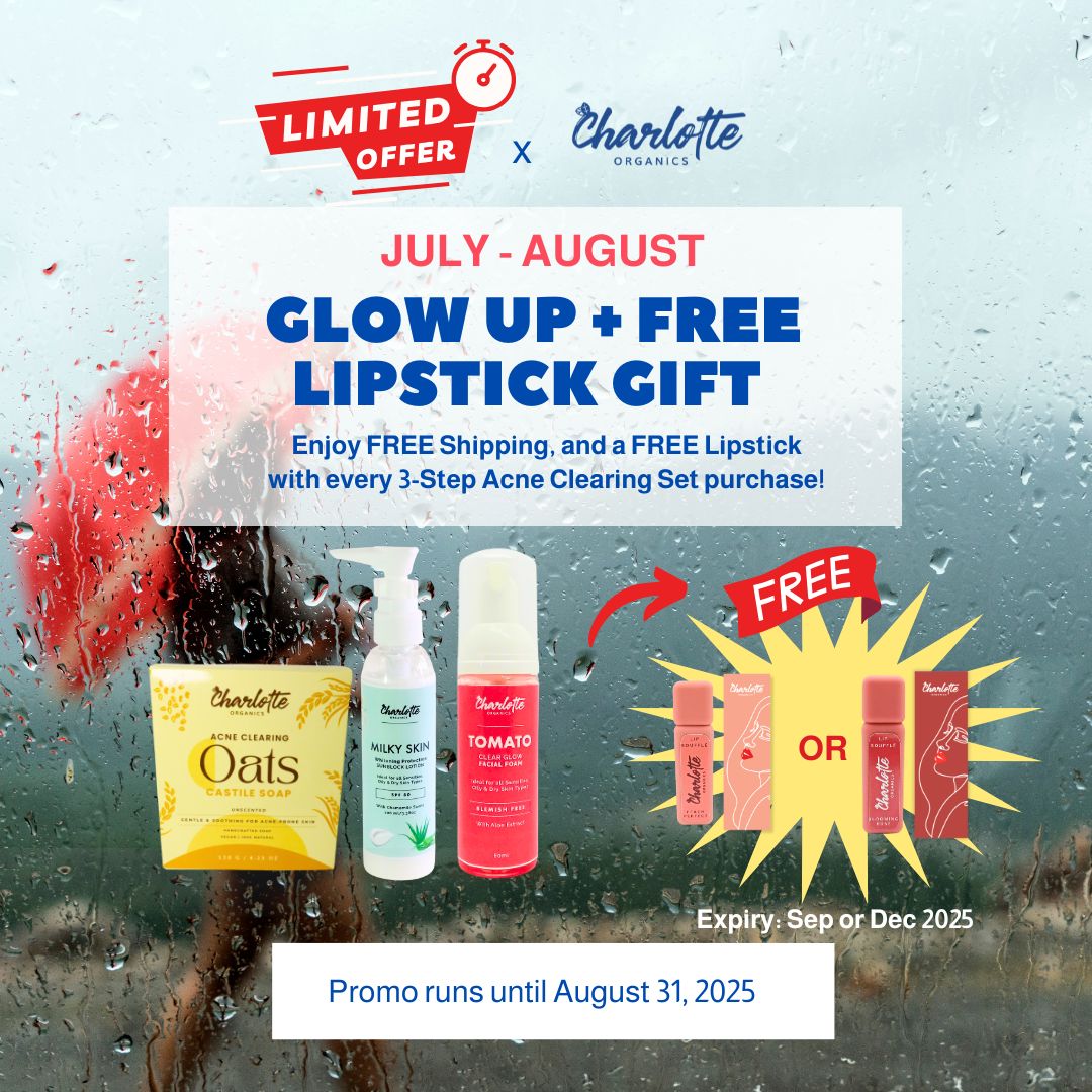 July-August: 3-Step Acne Clearing Set w/Free Lipstick Promo